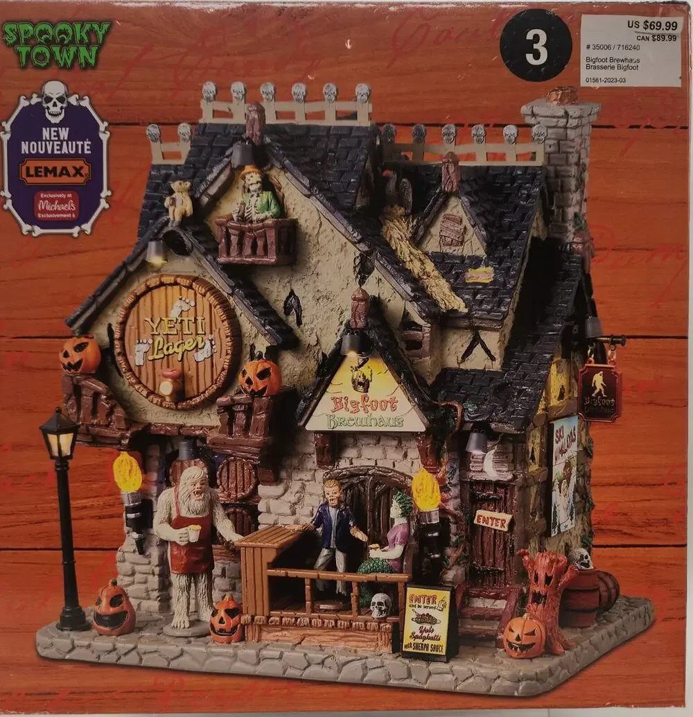 Lemax Spooky Town 2023 BIGFOOT BREWHAUS #35006 NRFB Lit Building Yeti Sasquatch*